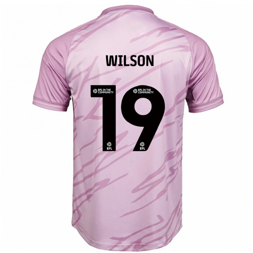 Danxen Bambino Maglia Pip Wilson #19 Rosa Nero Kit Gara Away 2025/26 Maglietta