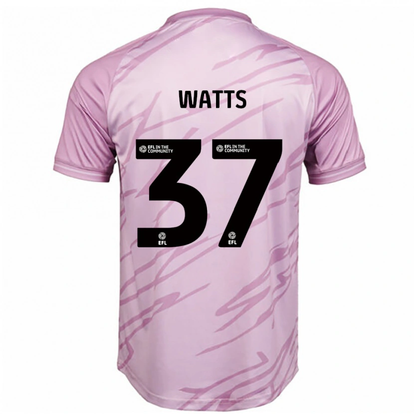 Danxen Bambino Maglia Harvey Watts #37 Rosa Nero Kit Gara Away 2025/26 Maglietta