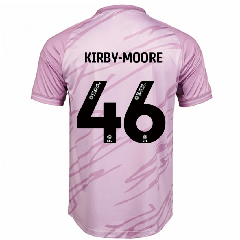 Danxen Bambino Maglia Harvey Kirby-Moore #46 Rosa Nero Kit Gara Away 2025/26 Maglietta
