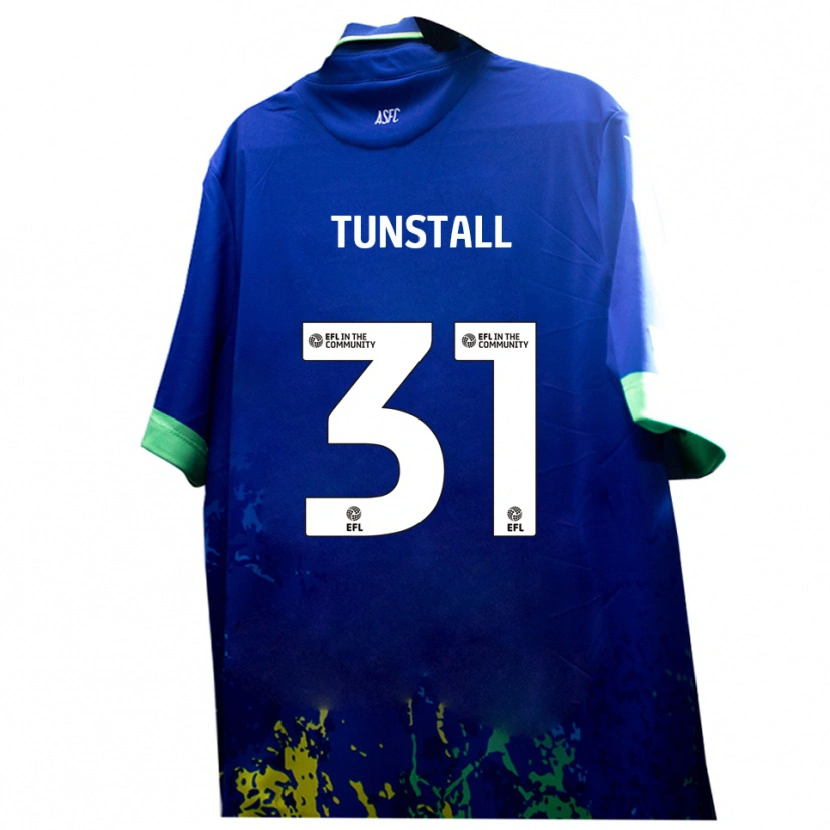 Danxen Bambino Maglia Finlay Tunstall #31 Blu Giallo Kit Gara Away 2025/26 Maglietta