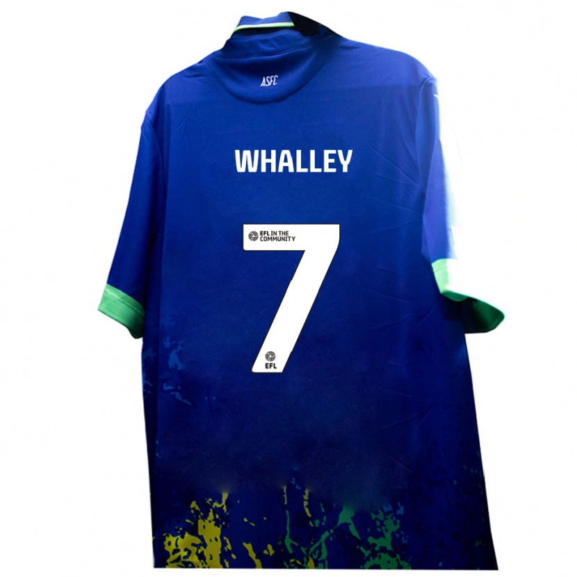Danxen Bambino Maglia Shaun Whalley #7 Blu Giallo Kit Gara Away 2025/26 Maglietta