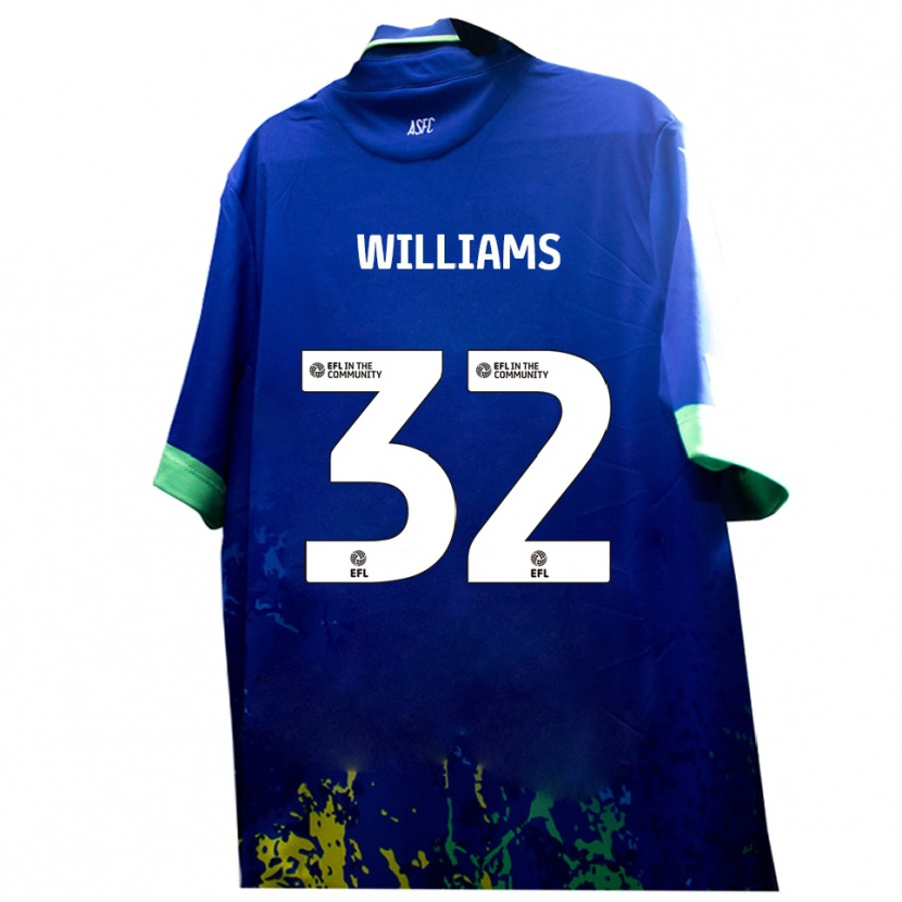 Danxen Bambino Maglia Lennox Williams #32 Blu Giallo Kit Gara Away 2025/26 Maglietta