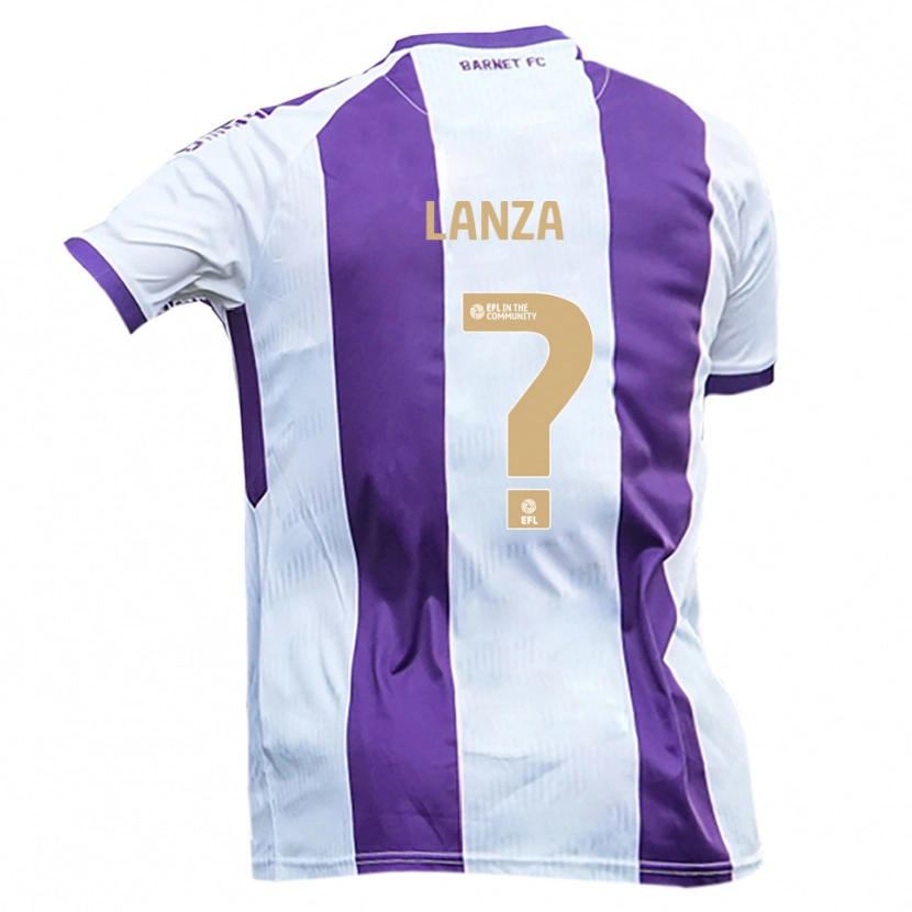 Danxen Bambino Maglia Sam Lanza #0 Bianco Viola Kit Gara Away 2025/26 Maglietta
