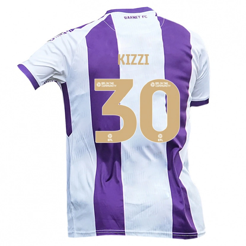 Danxen Bambino Maglia Joe Kizzi #30 Bianco Viola Kit Gara Away 2025/26 Maglietta