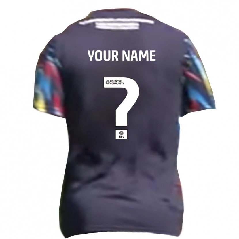 Danxen Bambino Maglia Il Tuo Nome #0 Blu Navy Giallo Rosso Kit Gara Away 2025/26 Maglietta