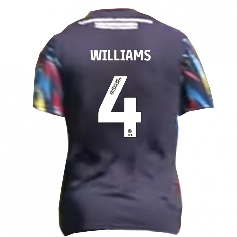 Danxen Bambino Maglia Mj Williams #4 Blu Navy Giallo Rosso Kit Gara Away 2025/26 Maglietta