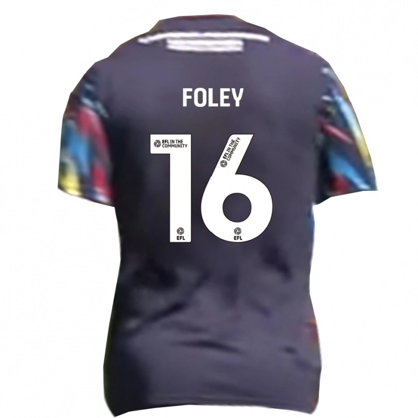 Danxen Bambino Maglia Sam Foley #16 Blu Navy Giallo Rosso Kit Gara Away 2025/26 Maglietta