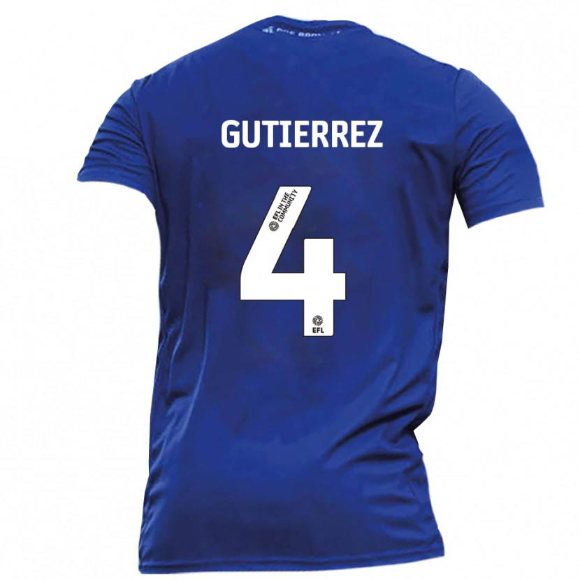 Danxen Bambino Maglia William Gutierrez #4 Blu Bianco Kit Gara Away 2025/26 Maglietta