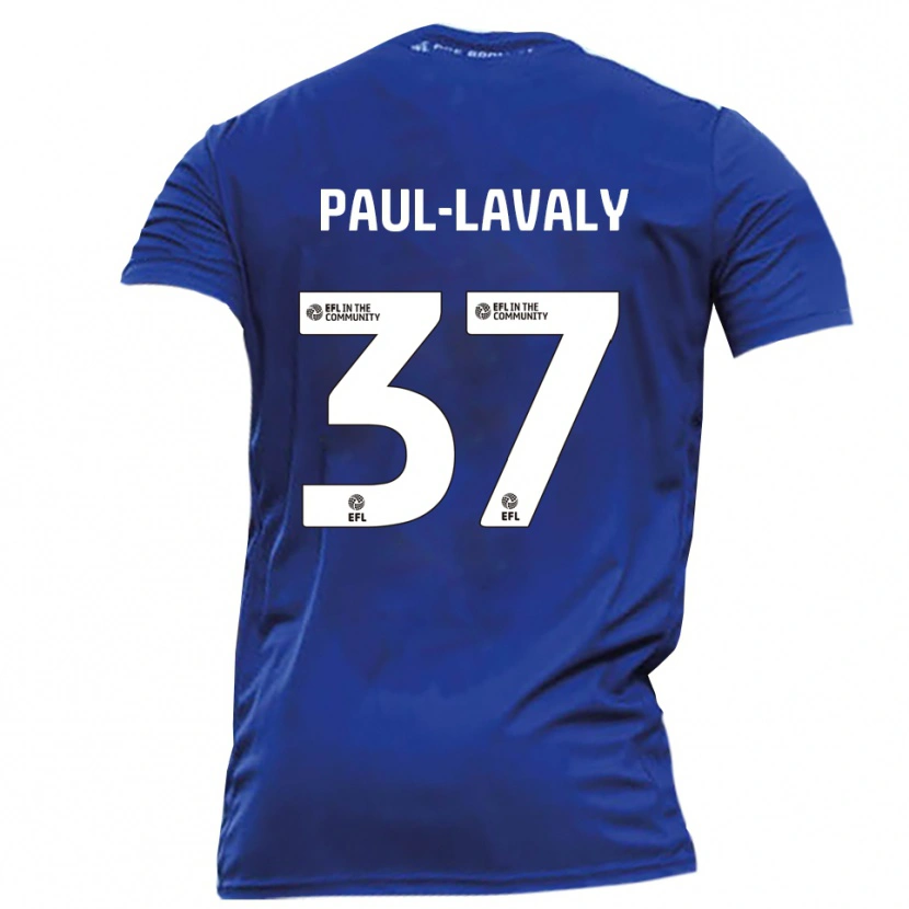 Danxen Bambino Maglia Nathan Paul-Lavaly #37 Blu Bianco Kit Gara Away 2025/26 Maglietta