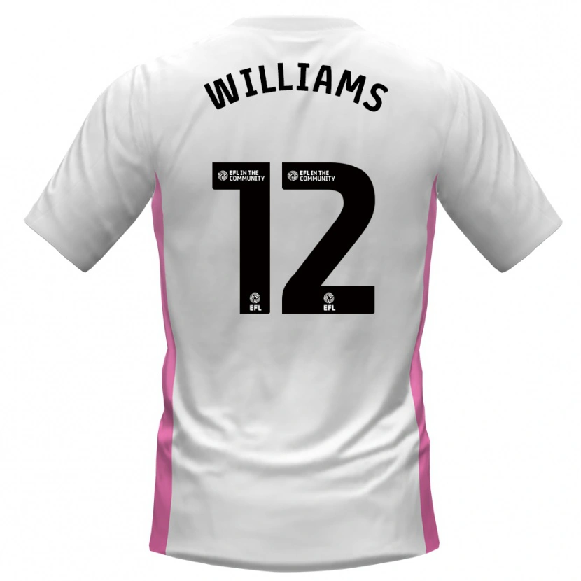 Danxen Bambino Maglia Tyrone Williams #12 Bianco Rosso Kit Gara Away 2025/26 Maglietta