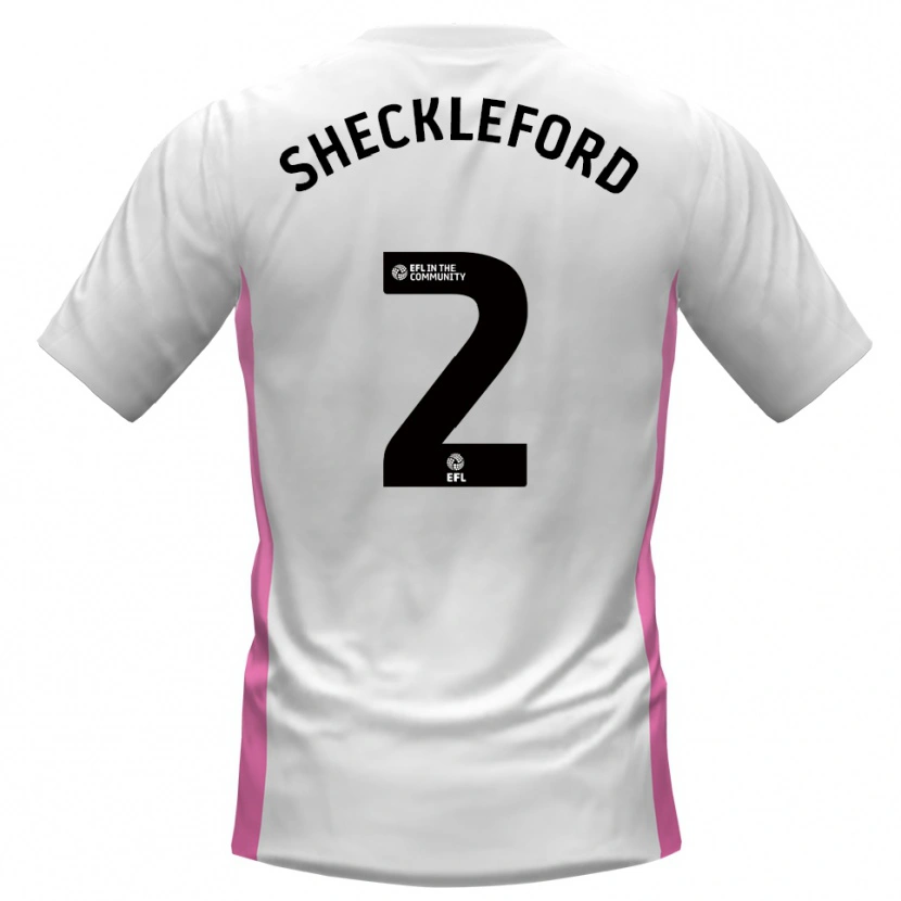 Danxen Bambino Maglia Ryheem Sheckleford #2 Bianco Rosso Kit Gara Away 2025/26 Maglietta