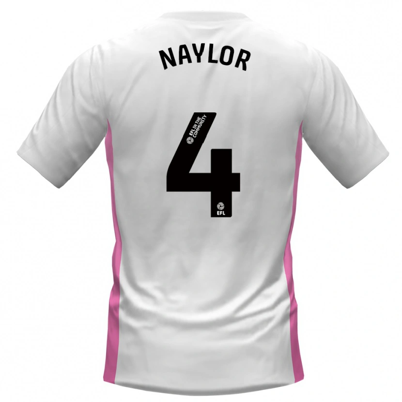 Danxen Bambino Maglia Tom Naylor #4 Bianco Rosso Kit Gara Away 2025/26 Maglietta