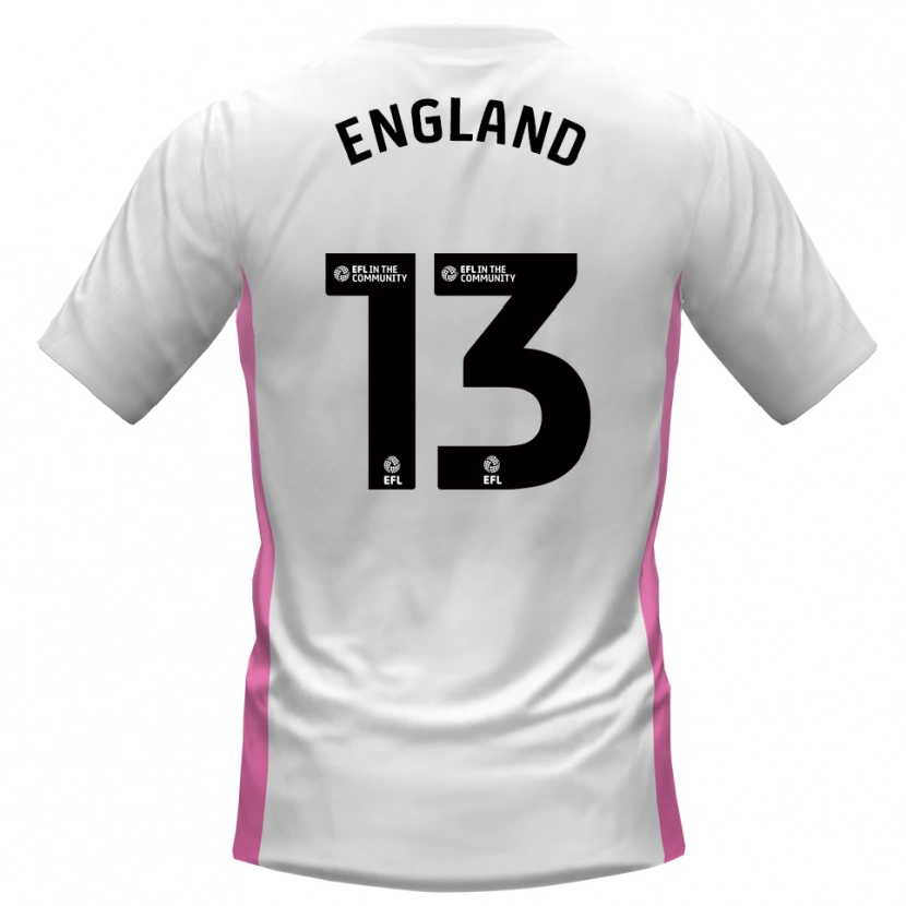 Danxen Bambino Maglia Kurtis England #13 Bianco Rosso Kit Gara Away 2025/26 Maglietta