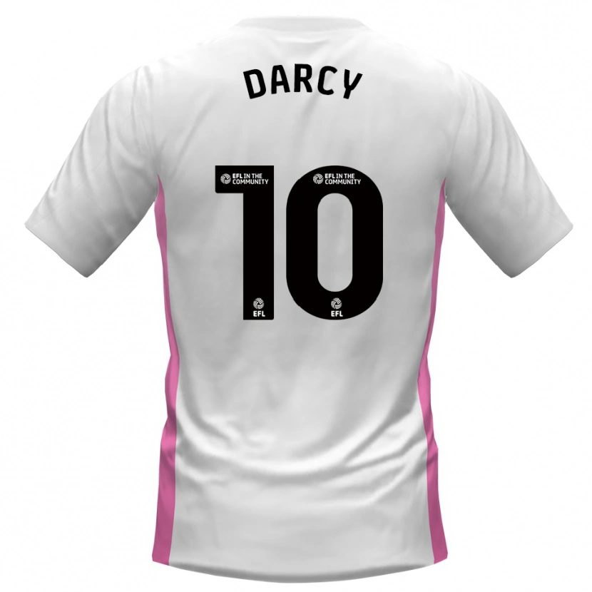 Danxen Bambino Maglia Ronan Darcy #10 Bianco Rosso Kit Gara Away 2025/26 Maglietta