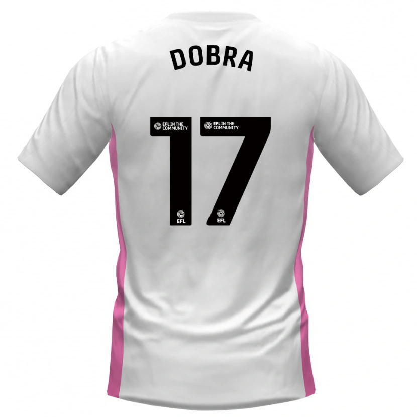 Danxen Bambino Maglia Armando Dobra #17 Bianco Rosso Kit Gara Away 2025/26 Maglietta