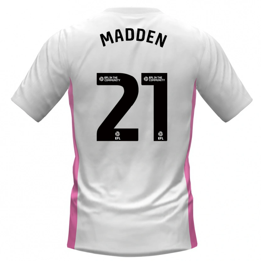 Danxen Bambino Maglia Paddy Madden #21 Bianco Rosso Kit Gara Away 2025/26 Maglietta