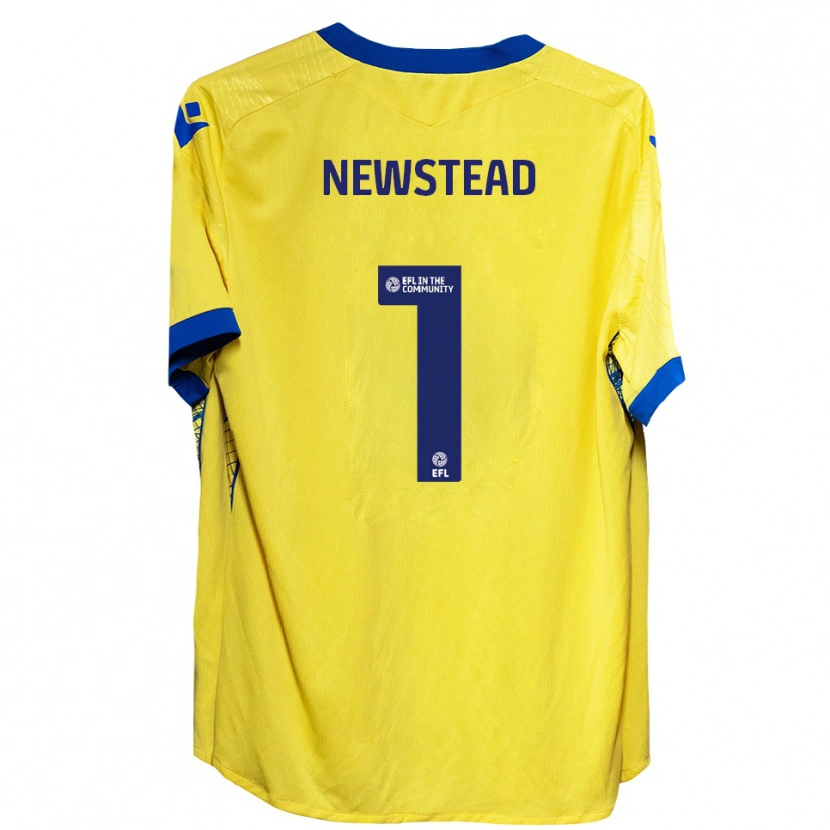 Danxen Bambino Maglia Jamie-Louise Newstead #1 Giallo Blu Kit Gara Away 2025/26 Maglietta