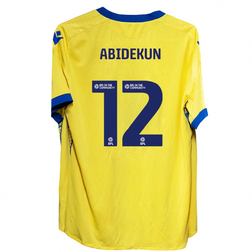 Danxen Bambino Maglia Fela Abidekun #12 Giallo Blu Kit Gara Away 2025/26 Maglietta