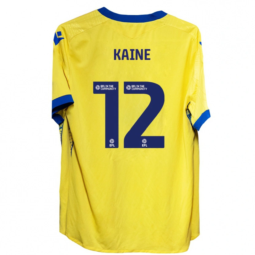 Danxen Bambino Maglia Louise Kaine #12 Giallo Blu Kit Gara Away 2025/26 Maglietta