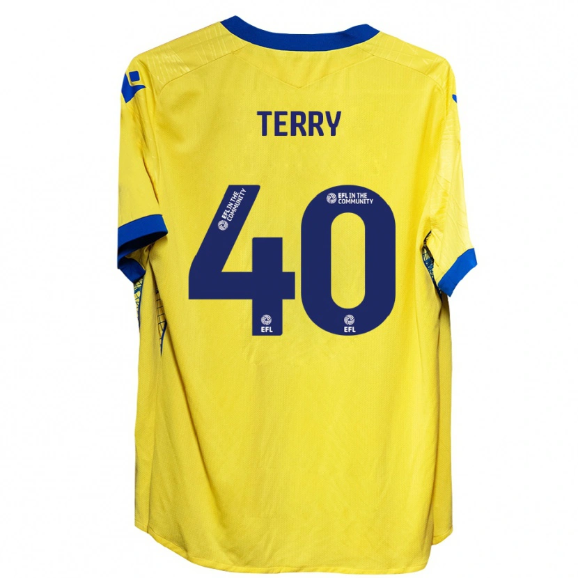 Danxen Bambino Maglia Frankie Terry #40 Giallo Blu Kit Gara Away 2025/26 Maglietta