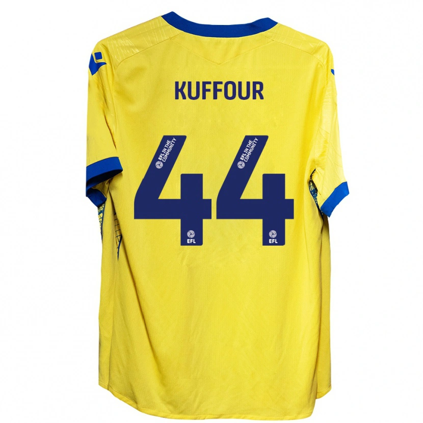 Danxen Bambino Maglia Samuel Kuffour Jr. #44 Giallo Blu Kit Gara Away 2025/26 Maglietta