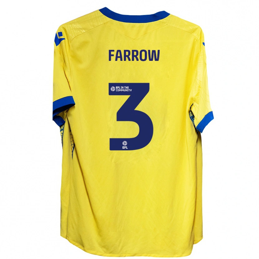 Danxen Bambino Maglia Sophie Farrow #3 Giallo Blu Kit Gara Away 2025/26 Maglietta