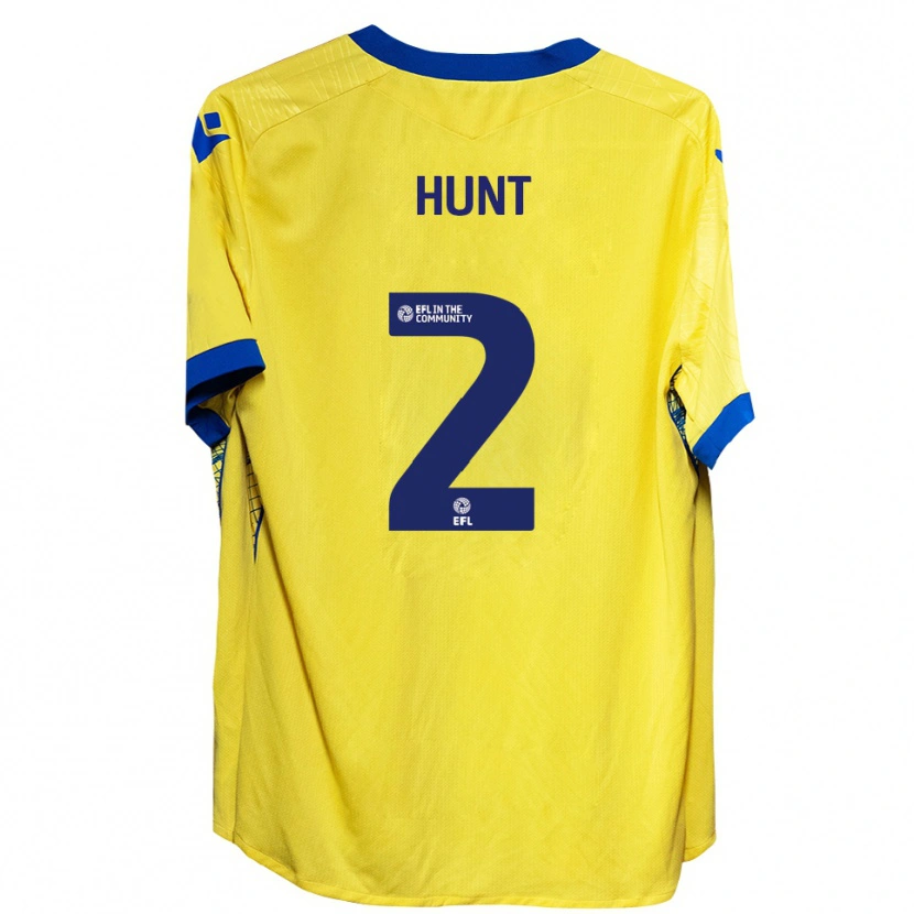 Danxen Bambino Maglia Rob Hunt #2 Giallo Blu Kit Gara Away 2025/26 Maglietta