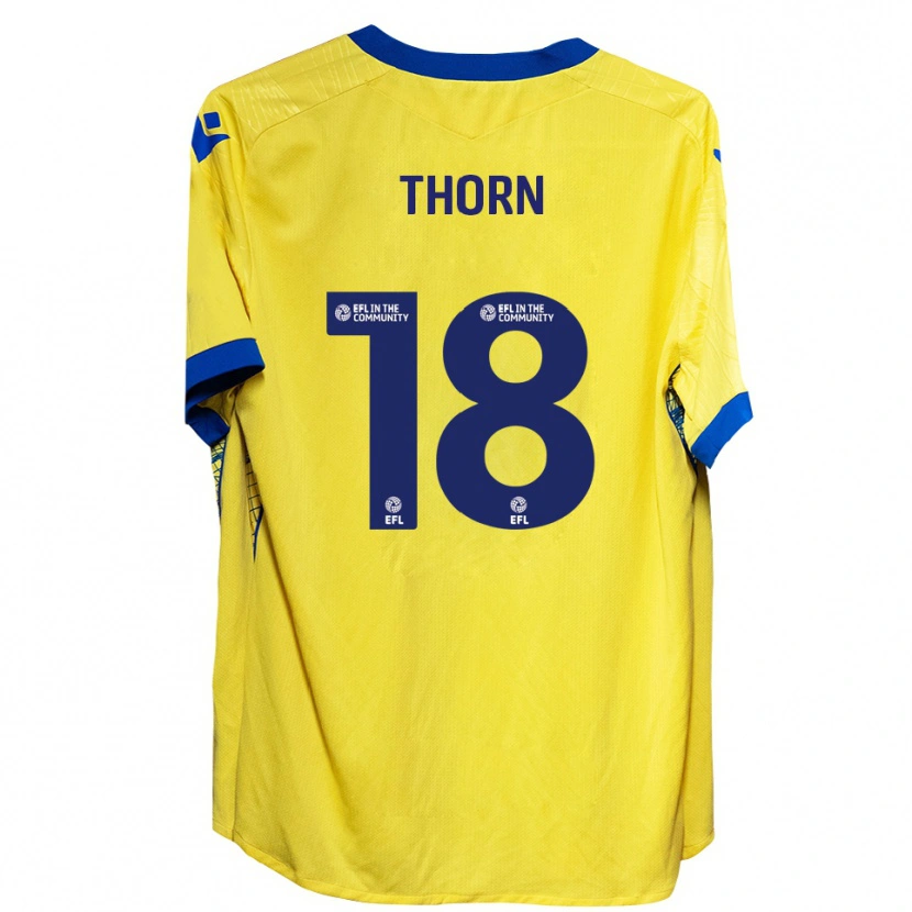 Danxen Bambino Maglia Oscar Thorn #18 Giallo Blu Kit Gara Away 2025/26 Maglietta