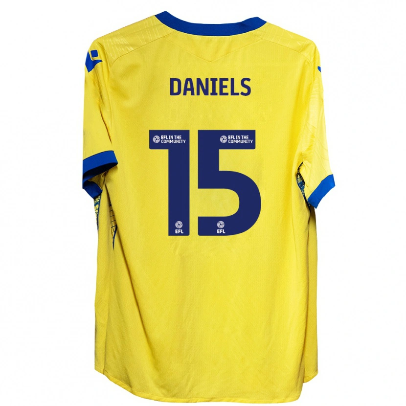 Danxen Bambino Maglia Learna Daniels #15 Giallo Blu Kit Gara Away 2025/26 Maglietta