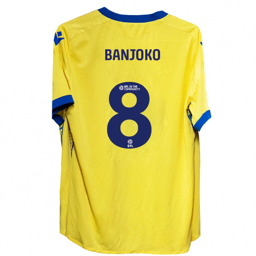 Danxen Bambino Maglia Daniel Banjoko #8 Giallo Blu Kit Gara Away 2025/26 Maglietta