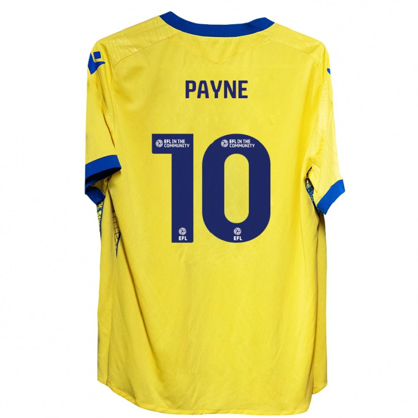 Danxen Bambino Maglia Jack Payne #10 Giallo Blu Kit Gara Away 2025/26 Maglietta