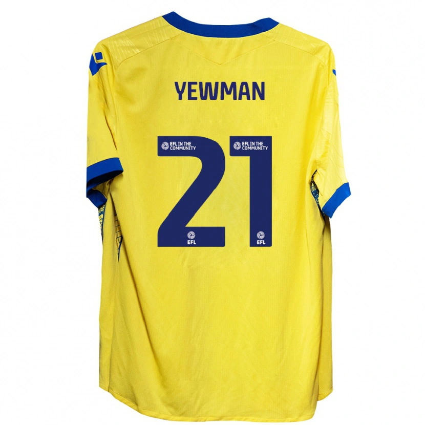 Danxen Bambino Maglia Lucy Yewman #21 Giallo Blu Kit Gara Away 2025/26 Maglietta