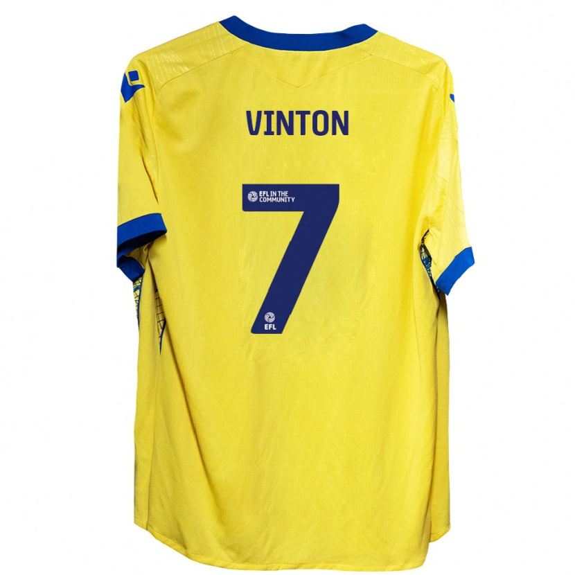 Danxen Bambino Maglia Ruby Vinton #7 Giallo Blu Kit Gara Away 2025/26 Maglietta