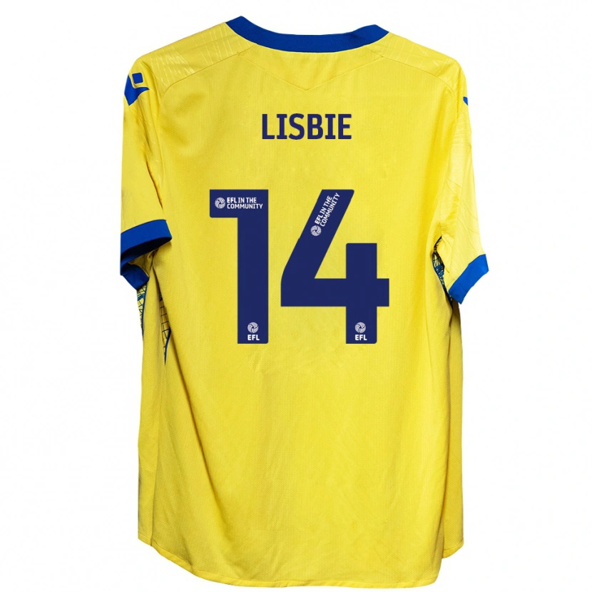 Danxen Bambino Maglia Kyreece Lisbie #14 Giallo Blu Kit Gara Away 2025/26 Maglietta