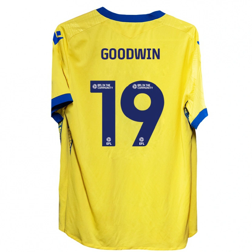 Danxen Bambino Maglia Will Goodwin #19 Giallo Blu Kit Gara Away 2025/26 Maglietta