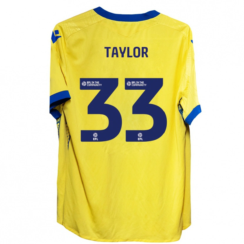 Danxen Bambino Maglia Lyle Taylor #33 Giallo Blu Kit Gara Away 2025/26 Maglietta