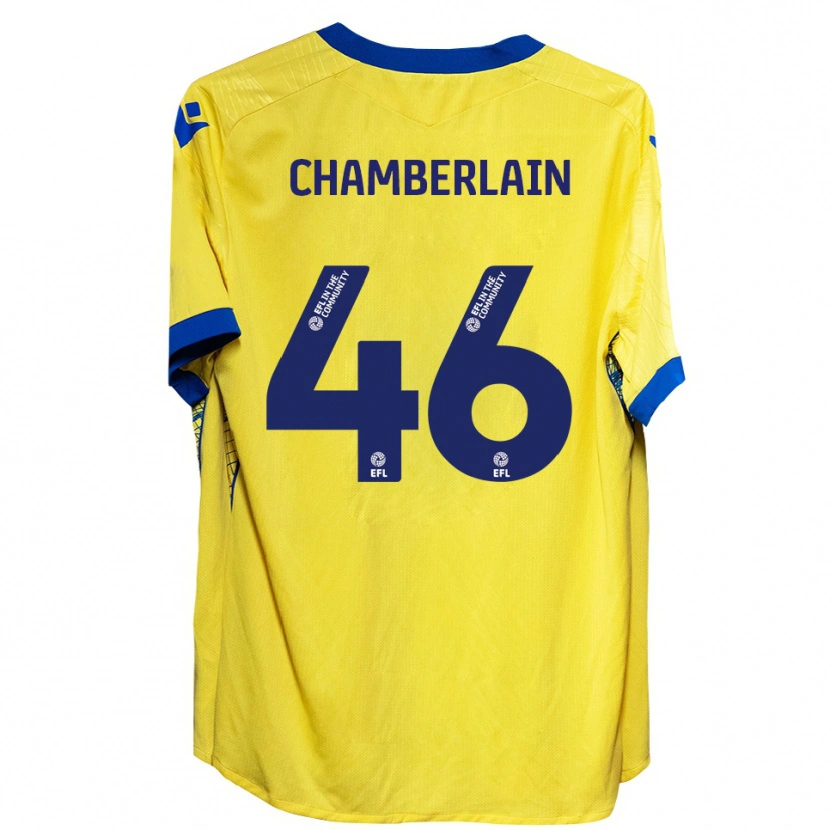 Danxen Bambino Maglia Harrison Chamberlain #46 Giallo Blu Kit Gara Away 2025/26 Maglietta