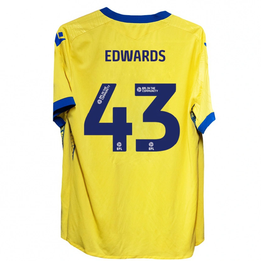 Danxen Bambino Maglia Frankie Edwards #43 Giallo Blu Kit Gara Away 2025/26 Maglietta