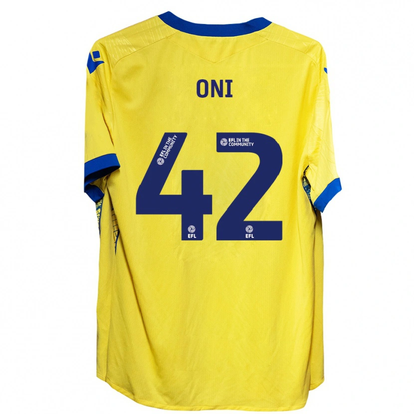 Danxen Bambino Maglia Milton Oni #42 Giallo Blu Kit Gara Away 2025/26 Maglietta