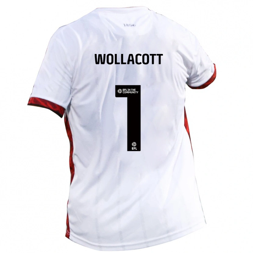 Danxen Bambino Maglia Joe Wollacott #1 Bianco Rosso Nero Kit Gara Away 2025/26 Maglietta