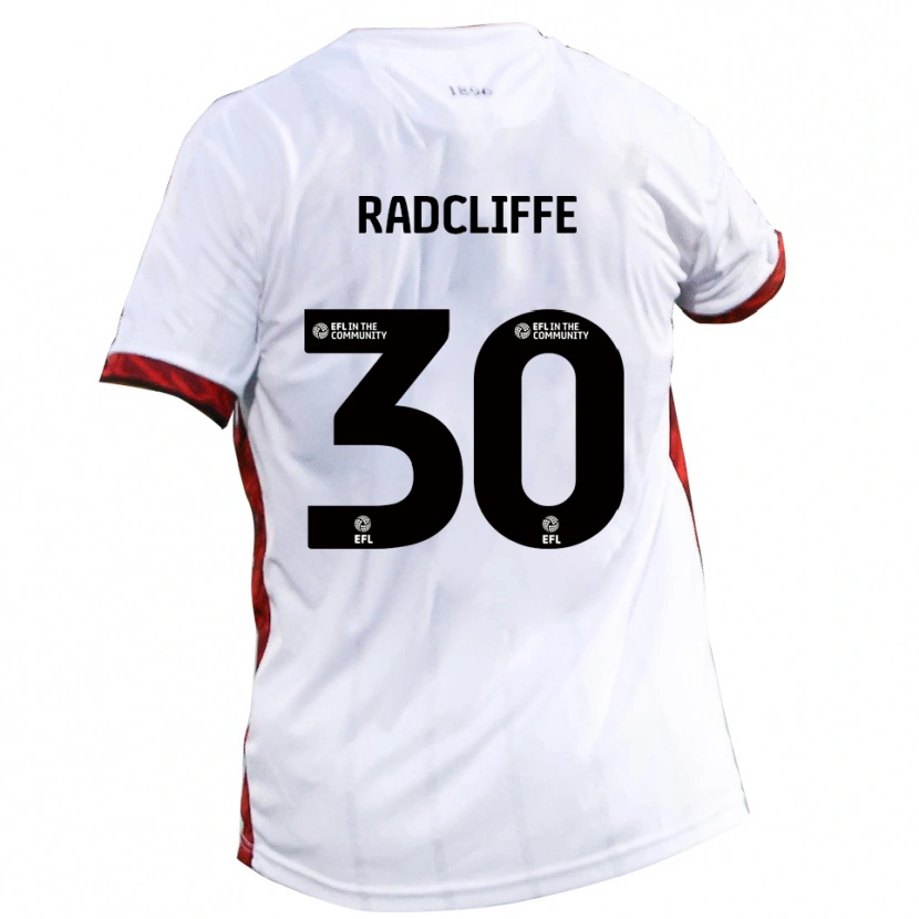 Danxen Bambino Maglia Ben Radcliffe #30 Bianco Rosso Nero Kit Gara Away 2025/26 Maglietta