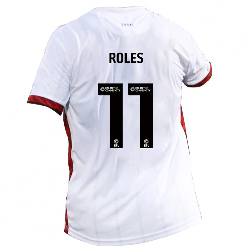 Danxen Bambino Maglia Jack Roles #11 Bianco Rosso Nero Kit Gara Away 2025/26 Maglietta