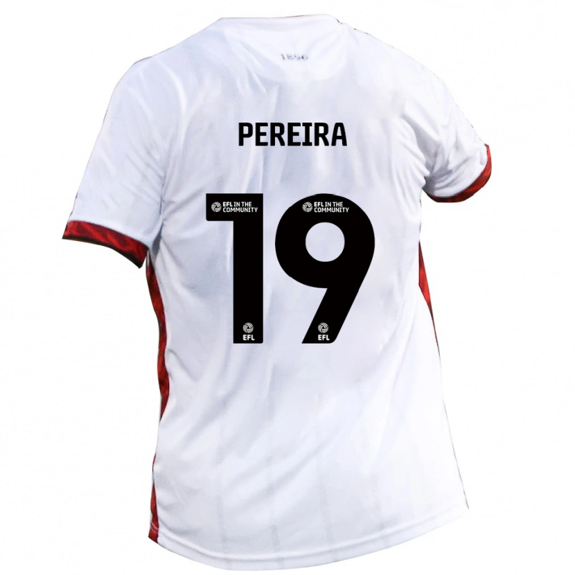 Danxen Bambino Maglia Dion Pereira #19 Bianco Rosso Nero Kit Gara Away 2025/26 Maglietta