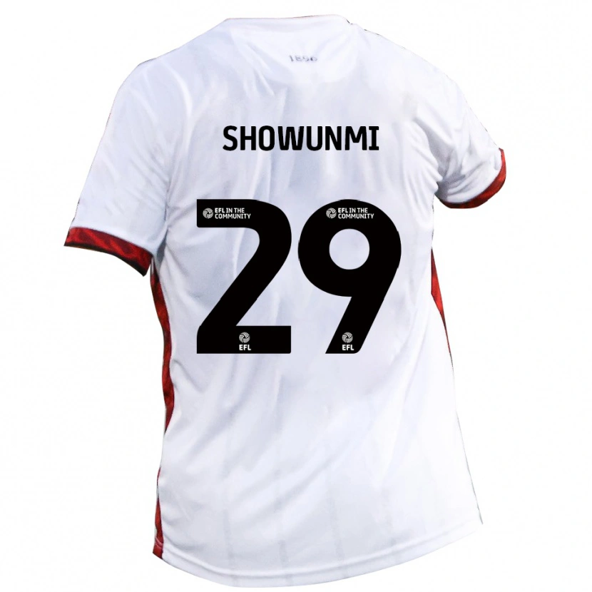 Danxen Bambino Maglia Tola Showunmi #29 Bianco Rosso Nero Kit Gara Away 2025/26 Maglietta