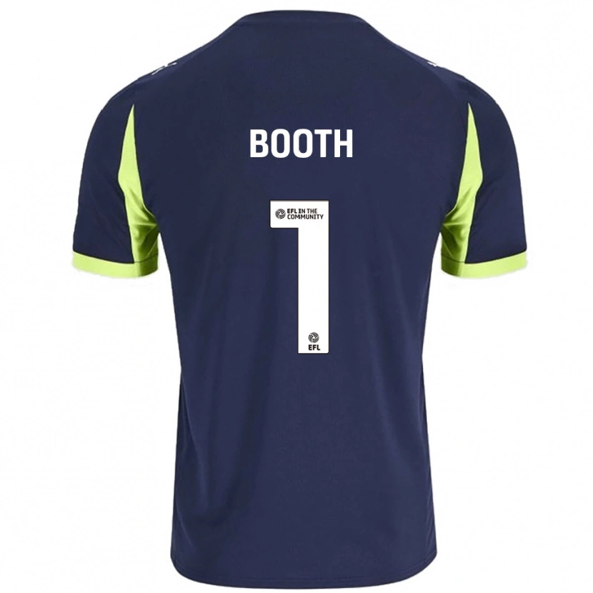 Danxen Bambino Maglia Tom Booth #1 Blu Navy Verde Fluorescente Kit Gara Away 2025/26 Maglietta