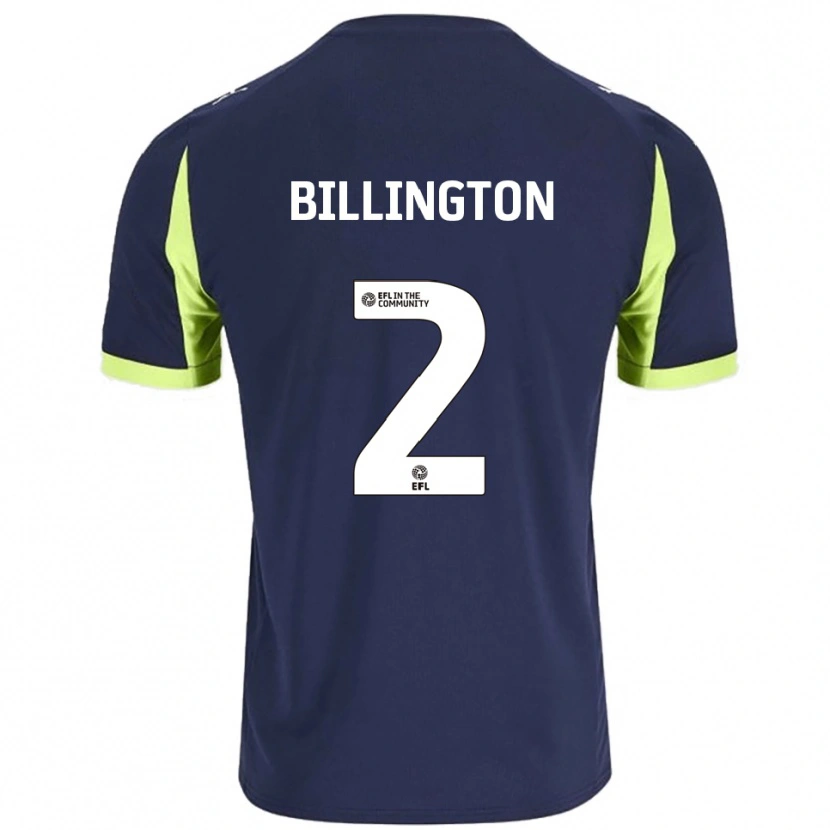Danxen Bambino Maglia Lewis Billington #2 Blu Navy Verde Fluorescente Kit Gara Away 2025/26 Maglietta