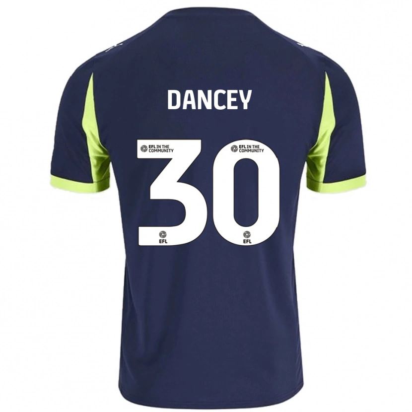 Danxen Bambino Maglia Stan Dancey #30 Blu Navy Verde Fluorescente Kit Gara Away 2025/26 Maglietta