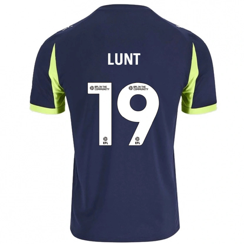 Danxen Bambino Maglia Owen Lunt #19 Blu Navy Verde Fluorescente Kit Gara Away 2025/26 Maglietta