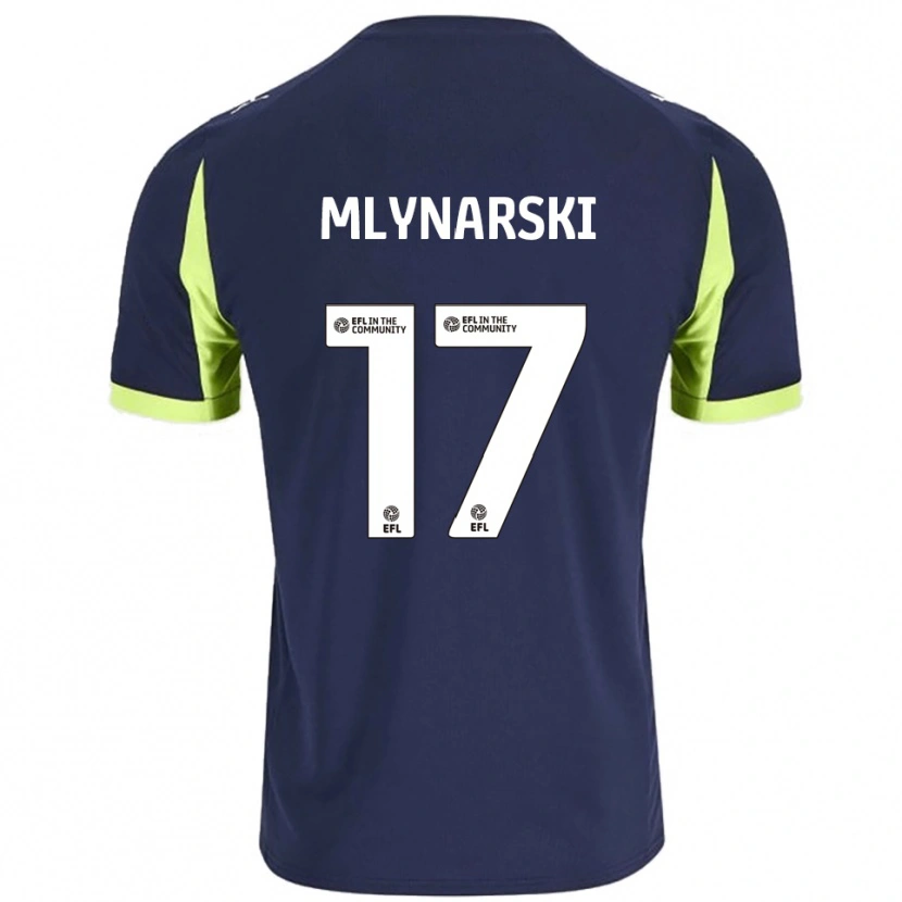 Danxen Bambino Maglia Patrick Mlynarski #17 Blu Navy Verde Fluorescente Kit Gara Away 2025/26 Maglietta
