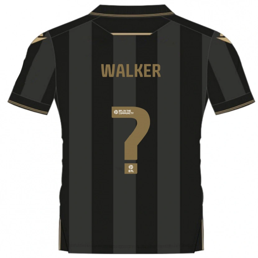 Danxen Bambino Maglia Jonah Walker #0 Nero Oro Kit Gara Away 2025/26 Maglietta